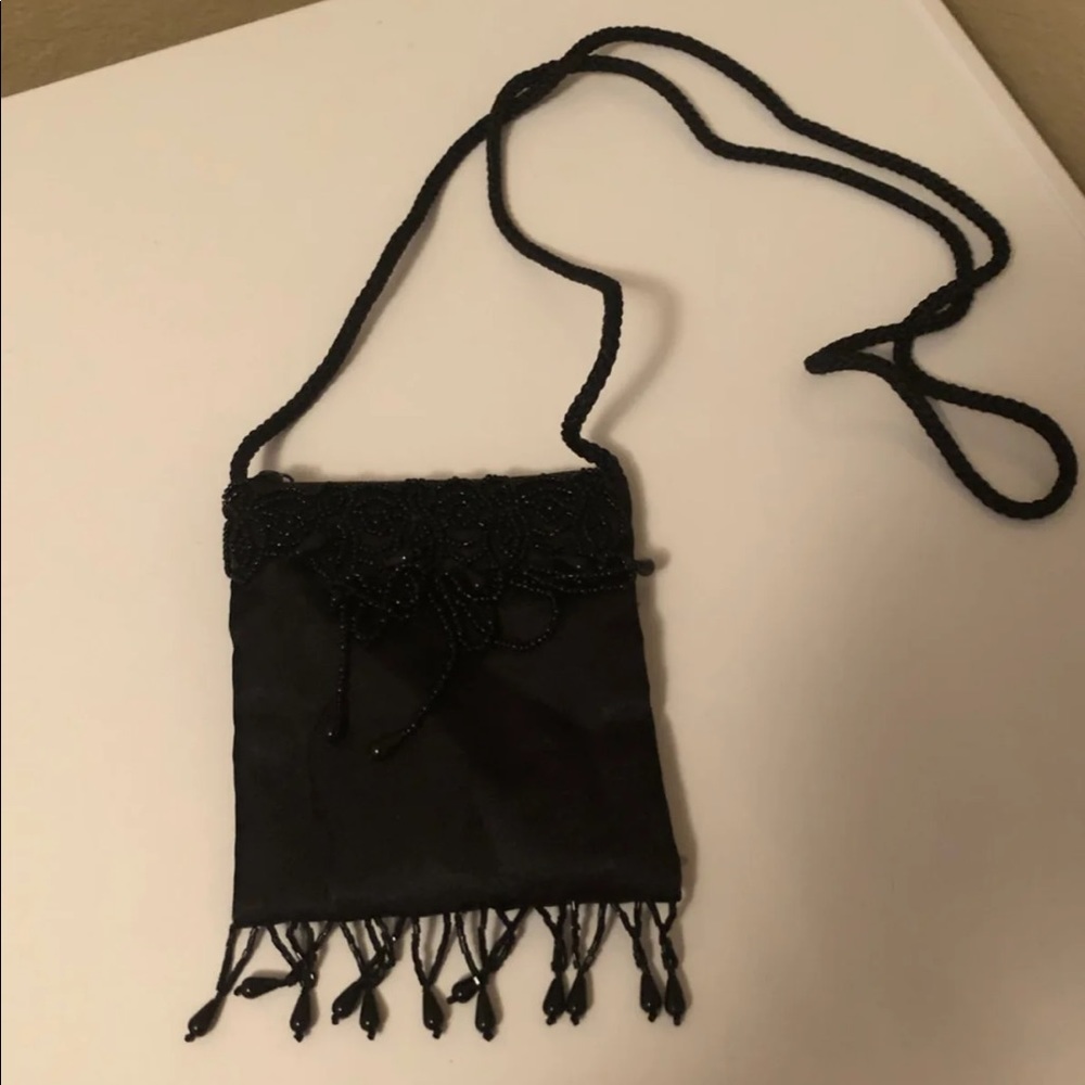 Satin Beaded Evening Bag - NWOT